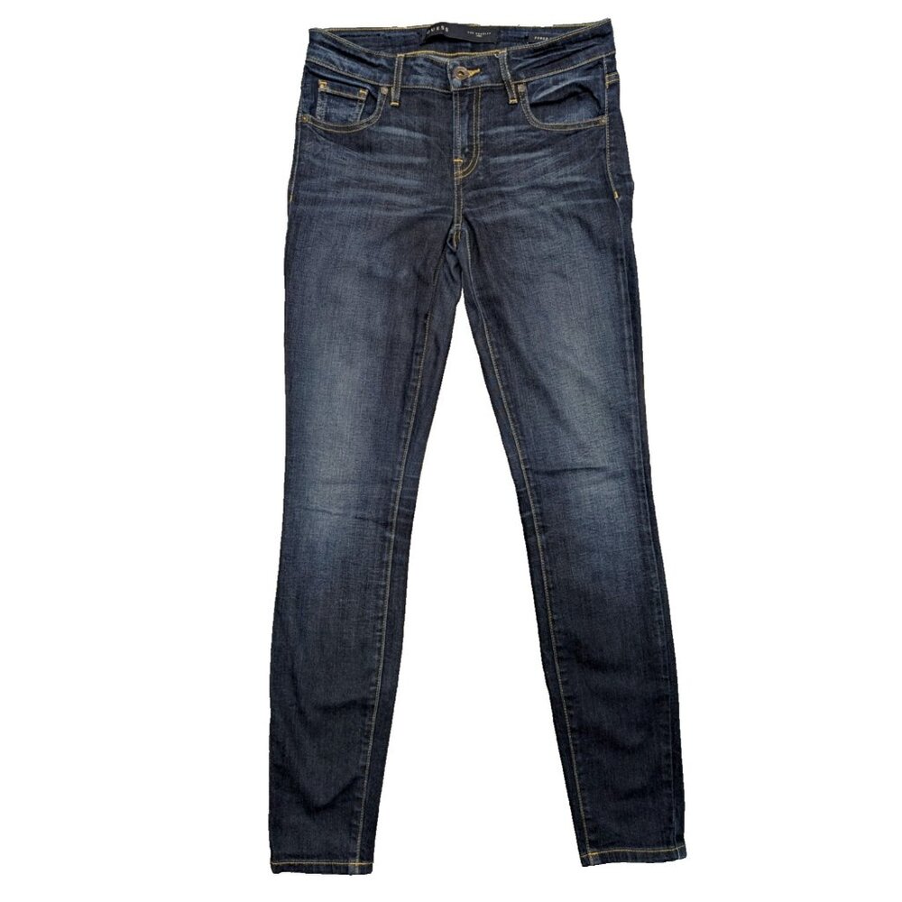 Guess Women's Low Rise Skinny Jeans Dark Wash Stretch Denim  Size 27 X 30